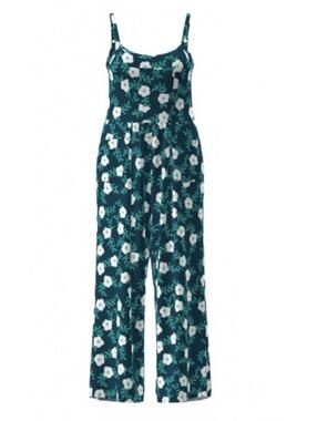 LuLaRoe Leola Wide Leg Cami Jumpsuit Floral Boho Summer Romper with Pockets XL